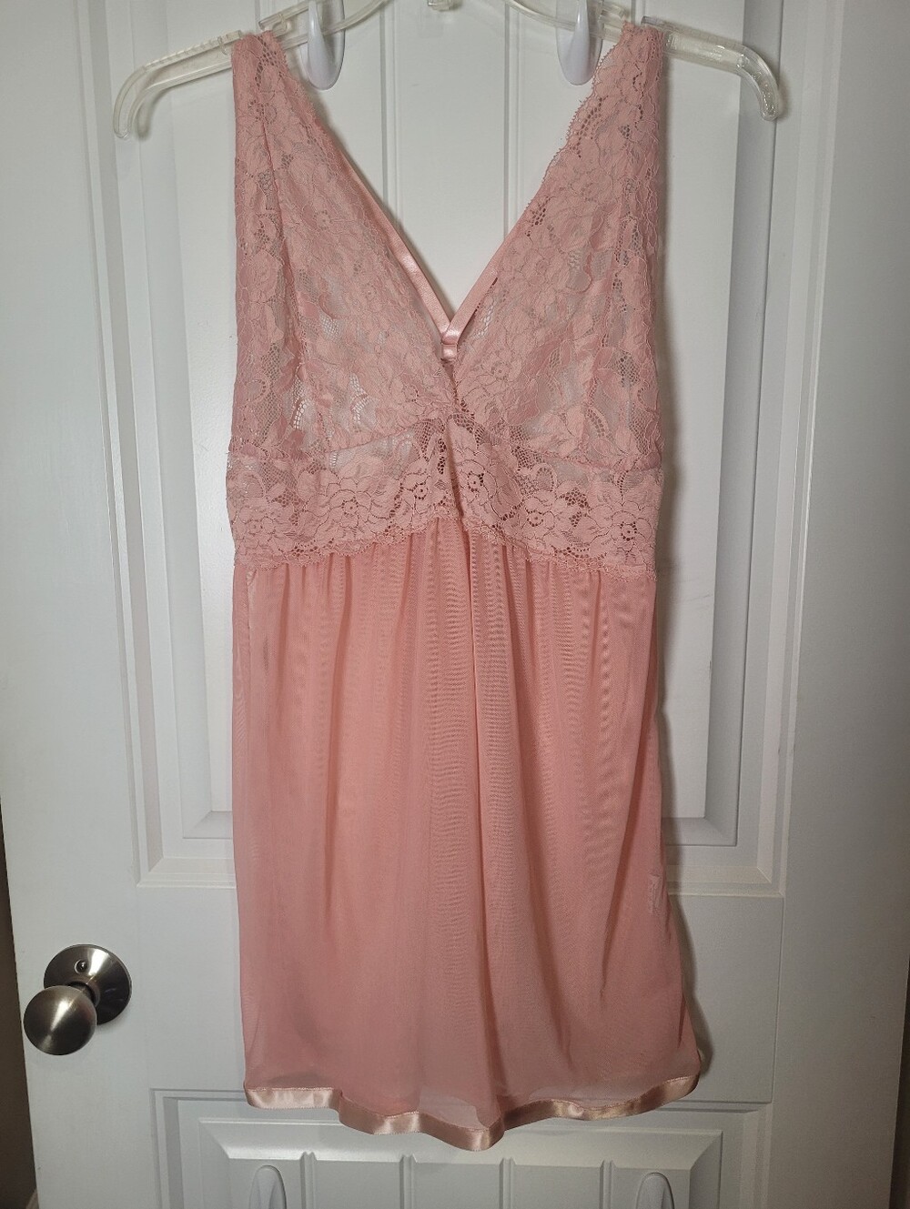 Avidlove pink sheer lace babydoll chemise nightgown. Size XL - Picture 2 of 6